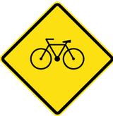 Warning for cyclists.