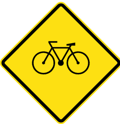Warning for cyclists.