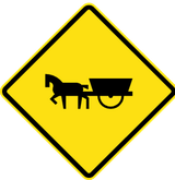 Warning for horse-drawn vehicles.