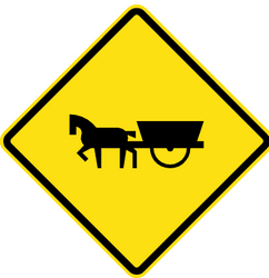 Warning for horse-drawn vehicles.