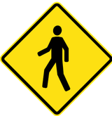 Warning for pedestrians.