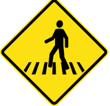 Warning for a pedestrian crossing.