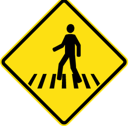 Warning for a pedestrian crossing.