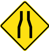 Warning for a road narrowing.