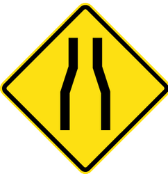 Warning for a road narrowing.