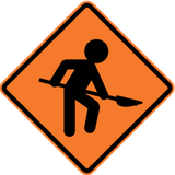 Warning for roadworks.