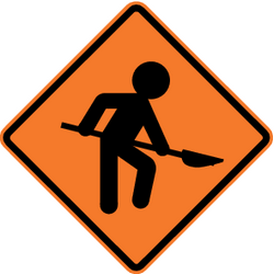 Warning for roadworks.