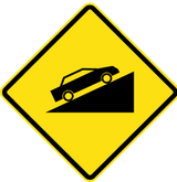 Warning for a steep ascent.