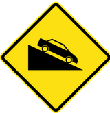 Warning for a steep descent.