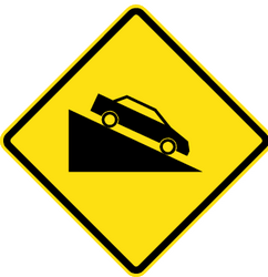 Warning for a steep descent.
