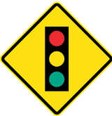 Warning for traffic lights ahead.
