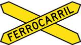Warning for a railway crossing with one track.