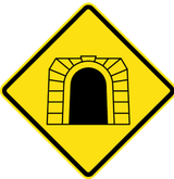 Warning for a tunnel.