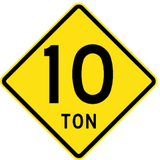 Warning for a weight restriction.