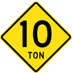 Warning for a weight restriction.