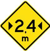 Warning for a width restriction.