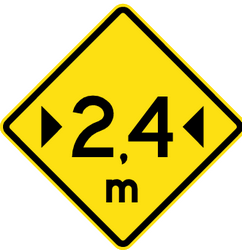 Warning for a width restriction.