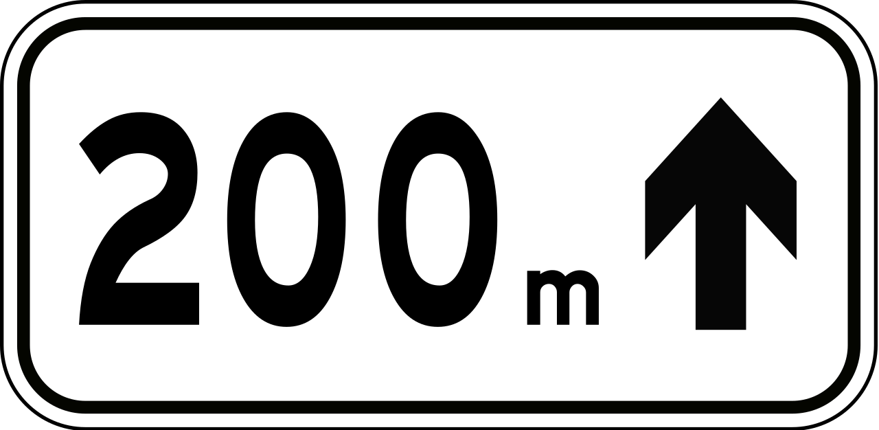 Start of regulation for ... metres.