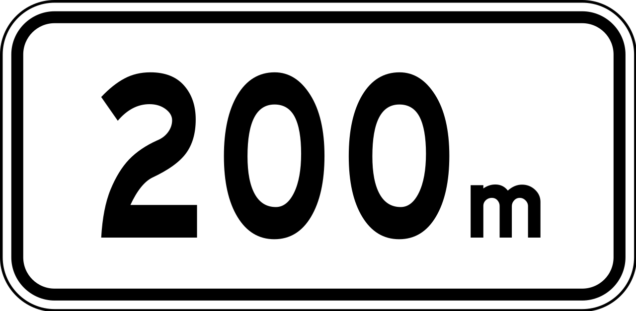 ... metres ahead.