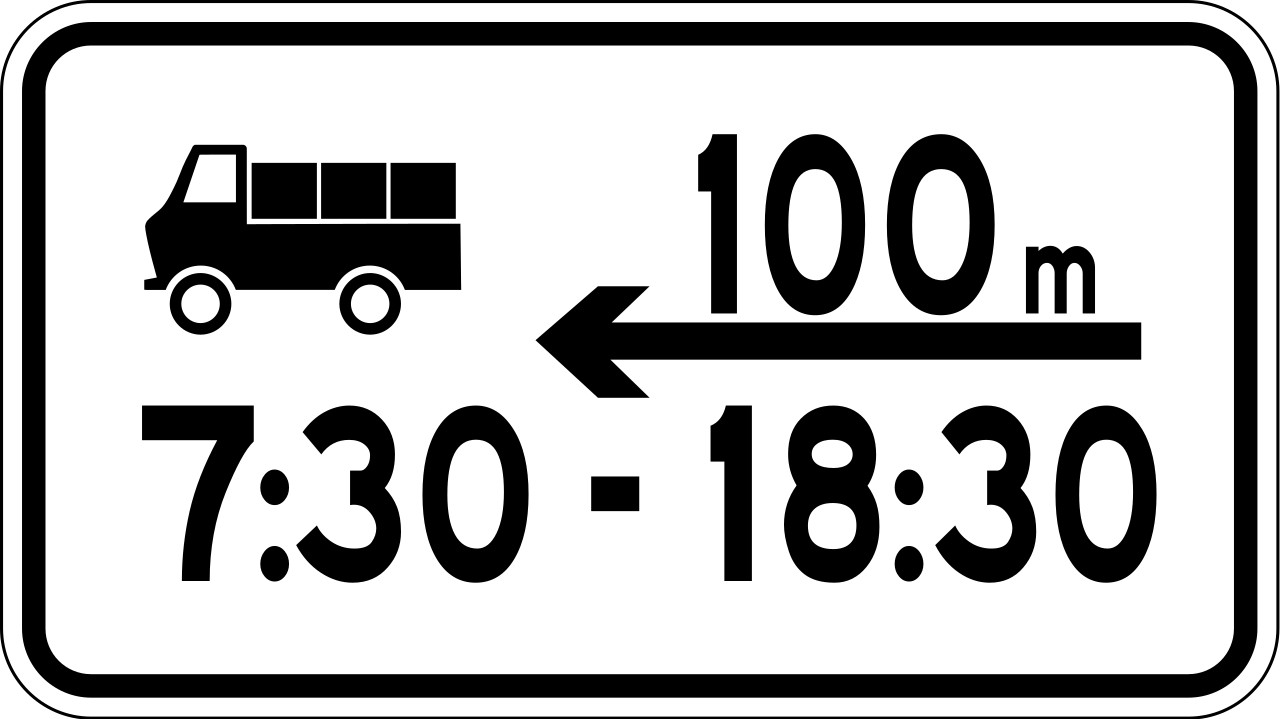 Deliveries allowed during the time shown.