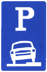 Estacionamiento parcialmente en calzada y arcén.