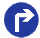 Turning right mandatory.