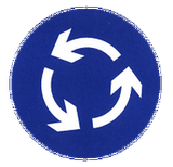 Mandatory roundabout direction.