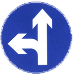 Driving straight ahead or turning left mandatory.