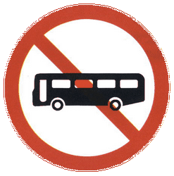 Autobuses prohibidos.