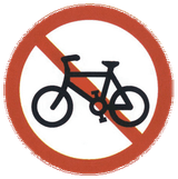 Cyclists prohibited.