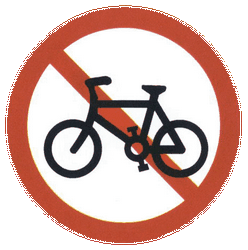 Ciclistas prohibidos.