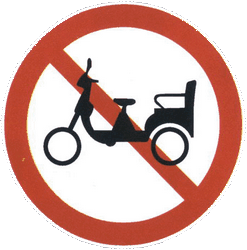 Rickshaws prohibidos.