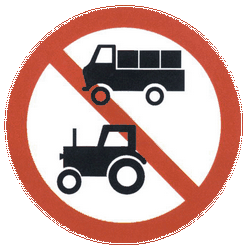 Tractores y camiones prohibidos.