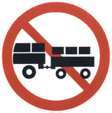 Trucks with trailer prohibited.