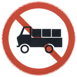 Camiones prohibidos.