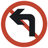Turning left prohibited.