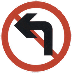 Giro a la izquierda prohibido.