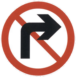 Giro a la derecha prohibido.