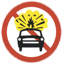 Prohibidas mercancías inflamables o explosivas.