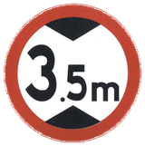 Vehicles higher than indicated prohibited.