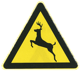 Warning for crossing deer.