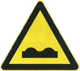 Warning for a bad road surface.