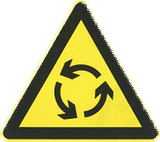 Warning for a roundabout.