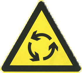 Warning for a roundabout.