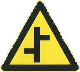 Warning for a staggered junction.