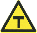 Warning for an uncontrolled T-junction.