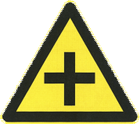 Warning for an uncontrolled crossroad.