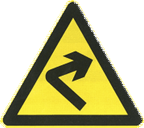 Warning for a curve to the right.