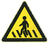 Warning for a pedestrian crossing.