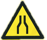 Warning for a road narrowing.